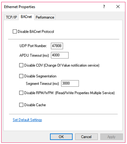 Ethernet Properties