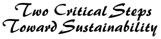 Two Critical Steps Toward Sustainability